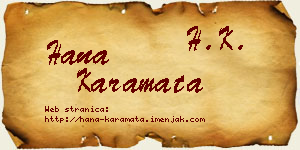 Hana Karamata vizit kartica